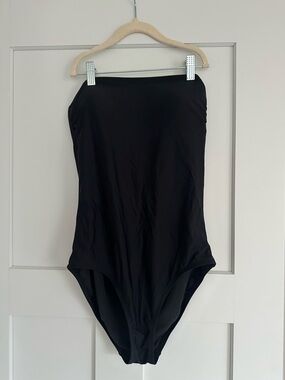 J. Crew Factory Black Strapless One-Piece Swimsuit
